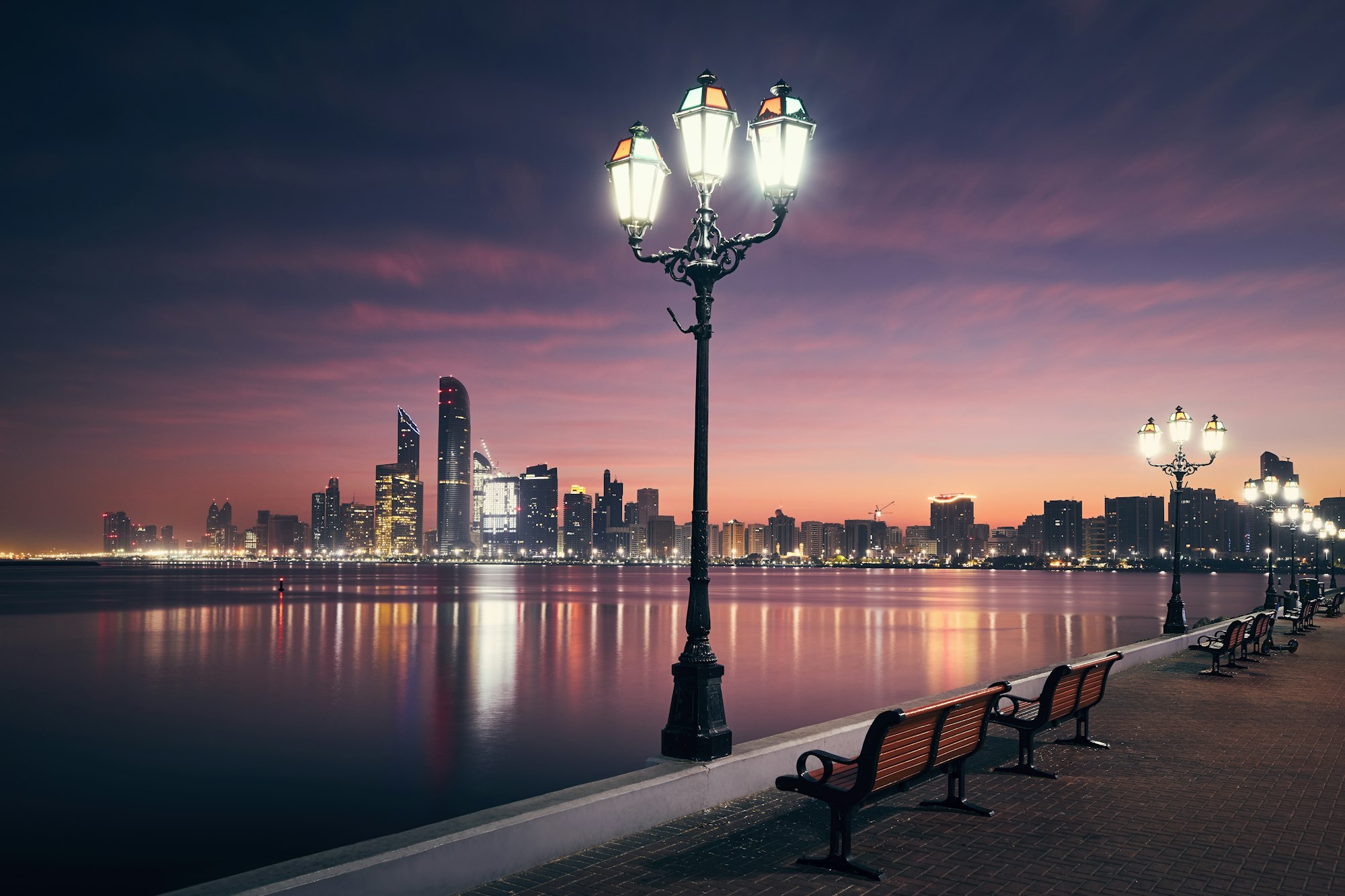 Cityscape Abu Dhabi at dawn