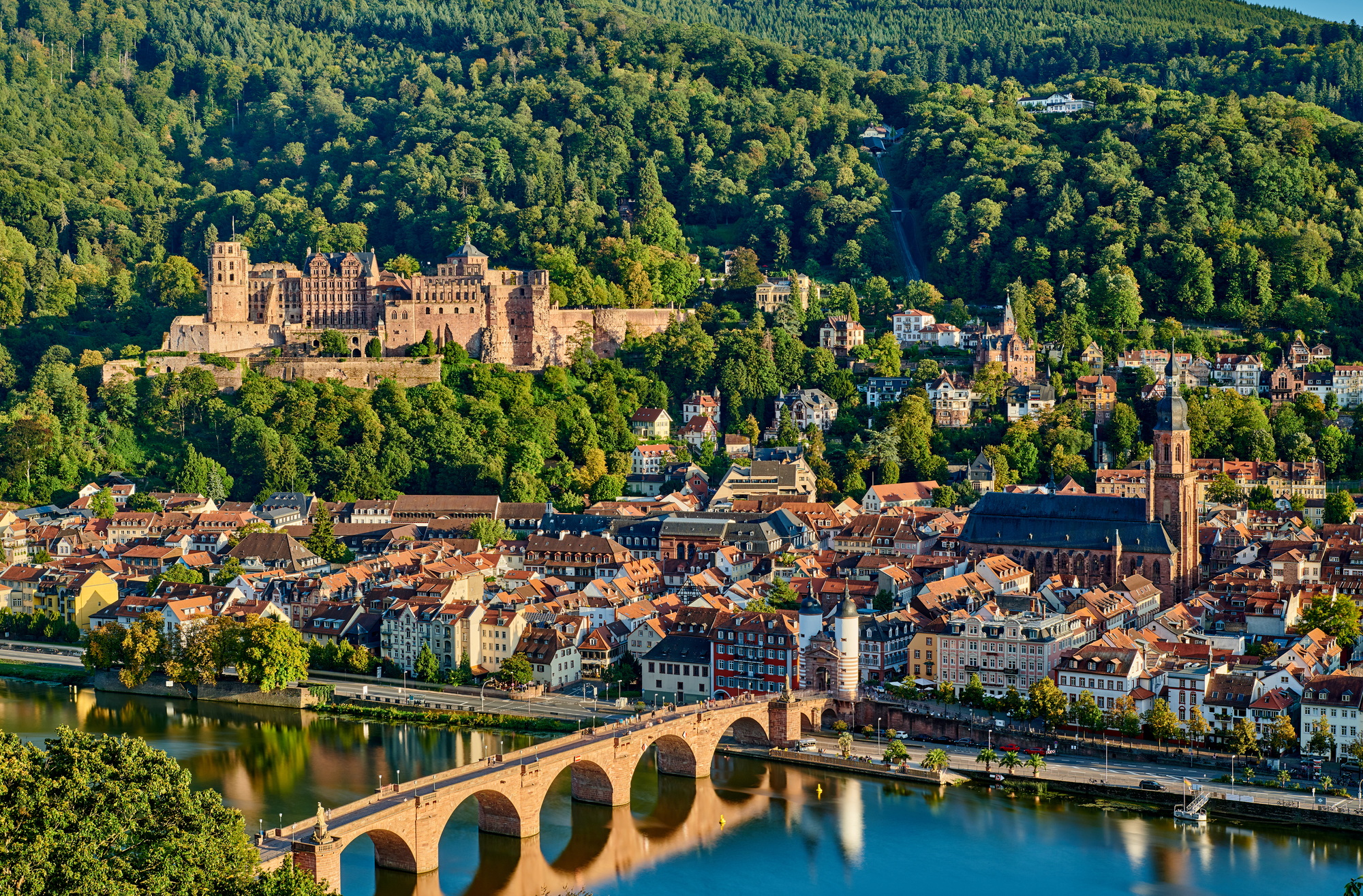 Heidelberg town on Neckar river, Germany