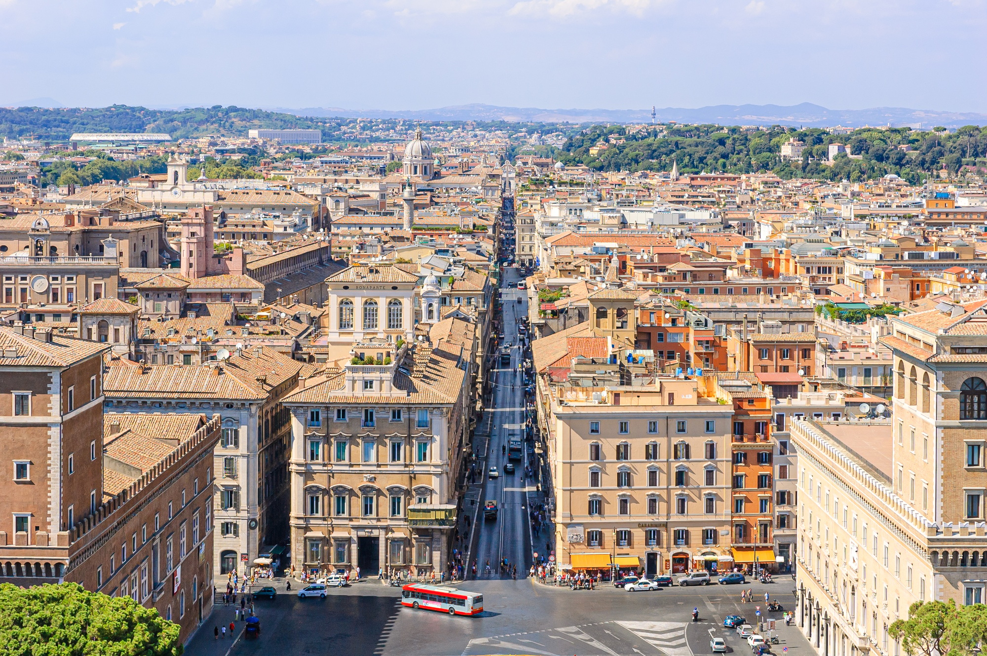 Via del Corso from Piazza Venezia, Rome