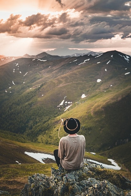 mountains, man, landscape, view, hiking, sunset, travel, person, mountain range, scenery, nature, scenic, carinthia, hiking, hiking, hiking, travel, travel, travel, travel, travel